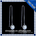 AAA 9-10mm 925 sliver hook freshwater pearl fashion earring